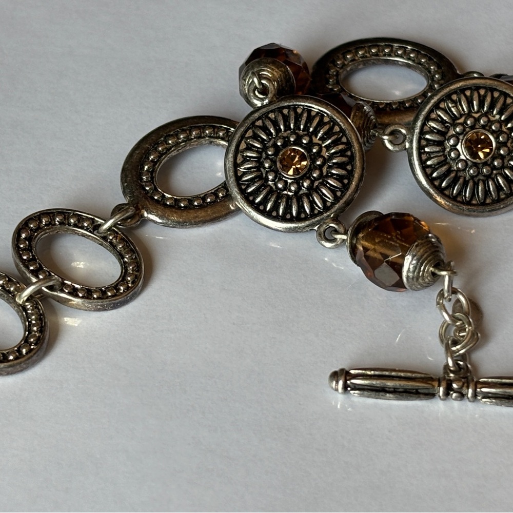 Premier Designs Silver and Brown Bracelet